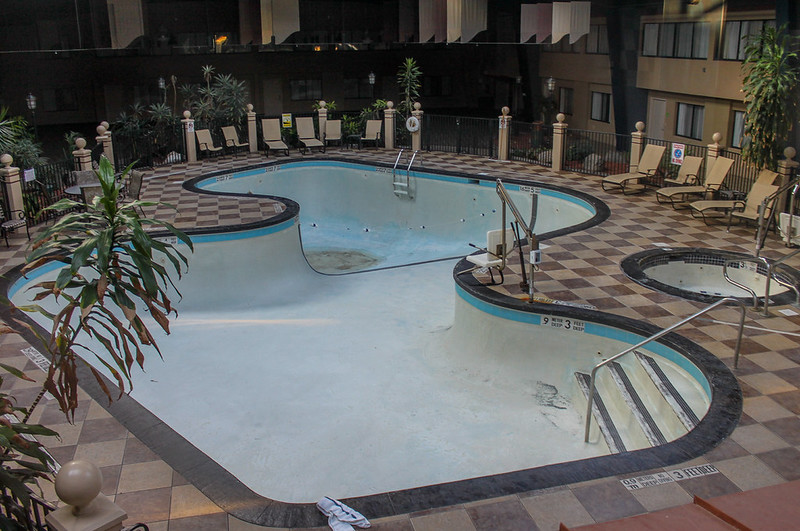 Red Rum Inn creepy abandoned pool.